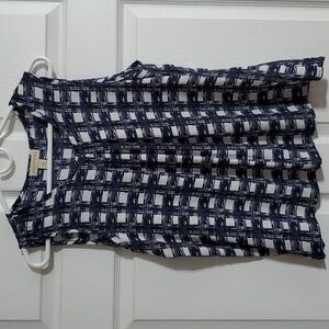 Appleseed's Women's Sleeveless Navy White Block Pattern Polyester Top Size 8